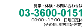 Tel:03-5985-7300 09:00～18:00　年中無休